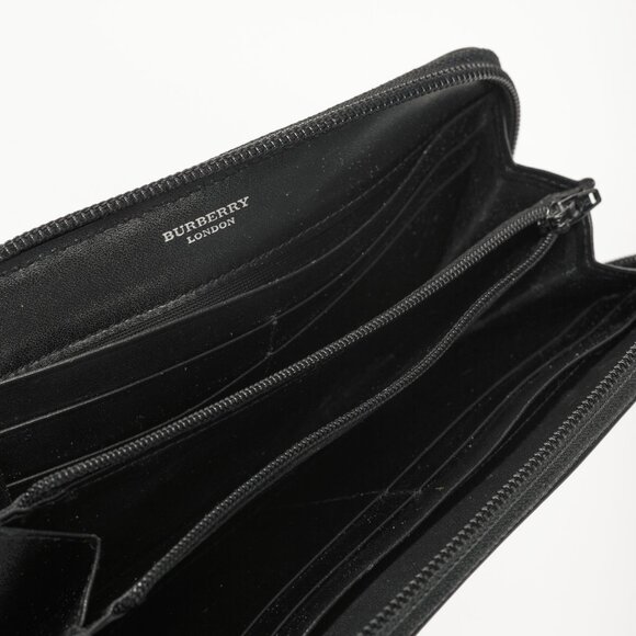Burberry House-Check Leather-Trim Long Zip Wallet - Picture 8 of 9